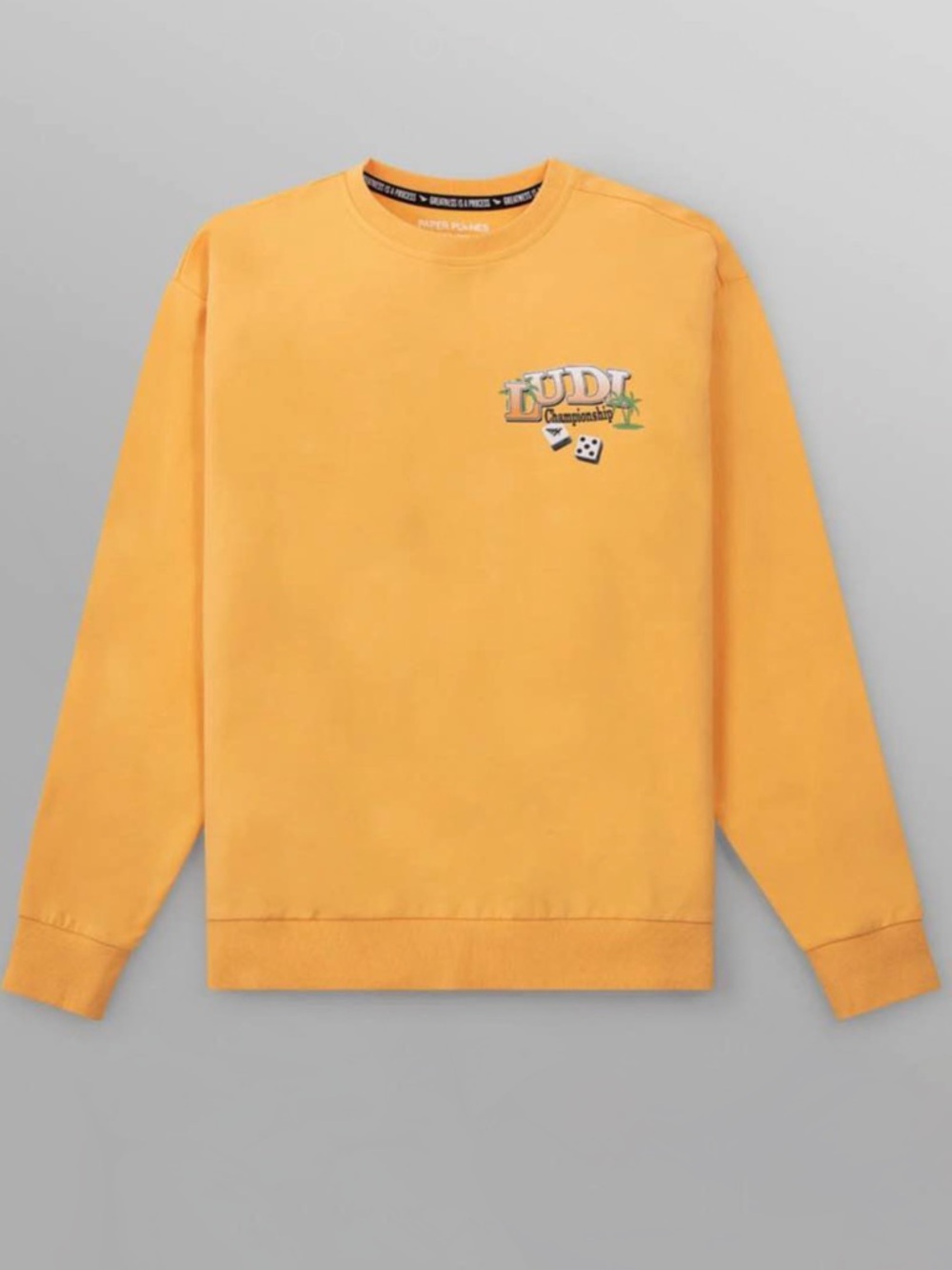 Paper planes Men's Yellow Graphic Crewneck Sweatshirt
